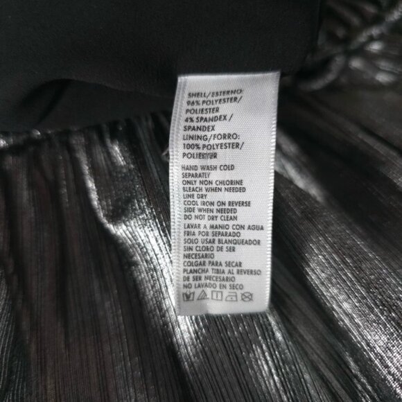 NWT REBECCA MINKOFF OLLIE Gray Silver GUNMETAL Shiny Button Mini Dress MEDIUM - Picture 14 of 16